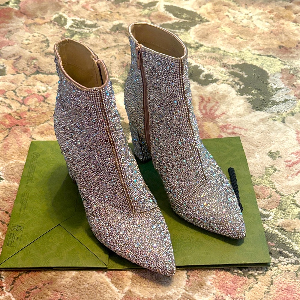 Sparkling Rhinestone Ankle Booties